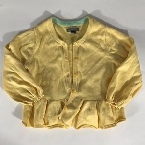 Baby Gap butter yellow cardigan. Sz 18-24 mo